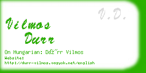 vilmos durr business card